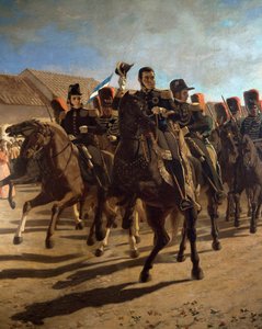General Jose de San Martin with His Staff Inspecting Troops at Rancagua, Chile