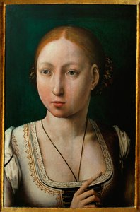 Juana the Mad, Wife of Philip the Fair, Daughter of Isabella of Castile by Juan de (attr. to) Flandes