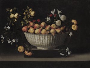Flowers and Fruit in a China Bowl, c.1645