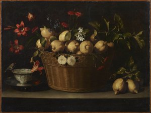 Still Life with Lemons in a Wicker Basket, ca 1643-1649