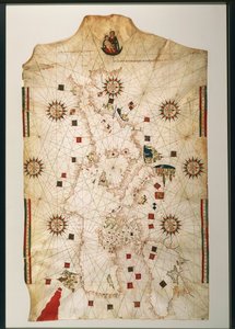 19th century copy of the nautical planisphere by Juan de la Cosa