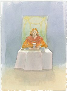 A Medieval Lord Sat at a Table