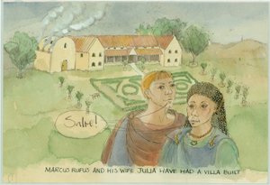Marcus and Julia, with their newly built villa, 2003 by Judith Dobie
