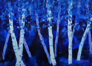 Blue Birch Forest