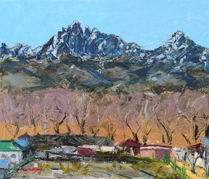 Colorful Mountain Village View by Jukyong Park