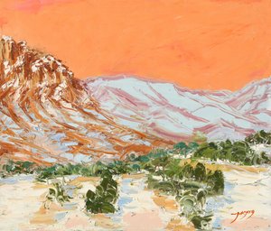 Orange Sky Desert Peaks by Jukyong Park