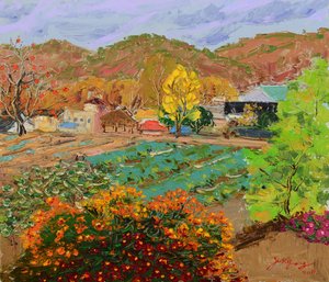 Vibrant Autumn Countryside by Jukyong Park