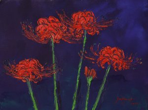 Vibrant Red Spider Lilies by Jukyong Park