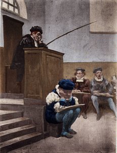 Gargantua Student Under the Supervision of the Preceptor Sophiste Thubal Holoferne. Gargantua. Illustration by Jules Garnier. In 