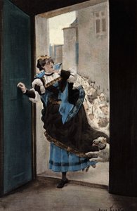 The woman Panurge is in love with going home chased by dogs. Illustration by Jules Garnier. In 