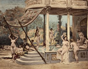 Women Bathing in the Abbey of Theleme. Gargantua. Illustration by Jules Garnier. In 