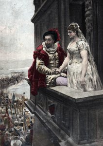 Young Married Men Watching Soldiers Going to War. Pantagruel. Illustration by Jules Garnier. In 