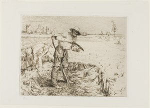 Mower Honing a Scythe