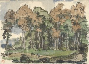 Road at the Edge of a Forest, with Peasants at Work