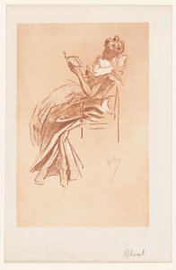 Young woman reading on a chair