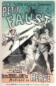 The Little Faust, Operetta by Herve. Poster by Jules Cheret for a Representation in Paris