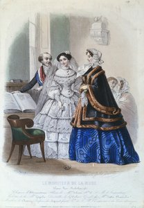 Wedding Dress, Fashion Plate from Le Moniteur de la Mode, 1854 by Jules David