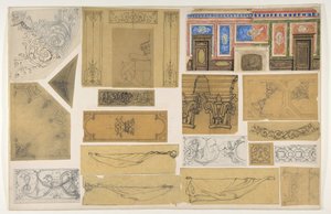 Nineteen designs for the painted decoration of interiors, 1830-97 by Jules Edmond Charles Lachaise and Eugène Pierre Gourdet