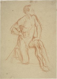 Male Figure Kneeling by Jules Elie Delaunay