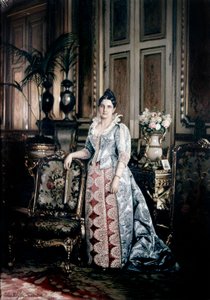 Portrait of Mrs. Carnot Wearing Worth Dress by Jules Emile Saintin