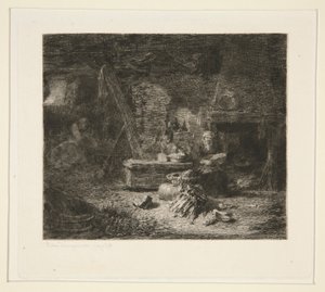 Interior of a Dutch Kitchen by Jules Ferdinand Jacquemart