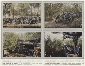 Artillerie de 75, Obusier en Foret, Une Piece de 75 Abritee, Grosse Piece de Marine