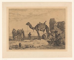 Landscape with Camels by Ruins