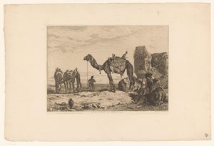 Landscape with Camels by Ruins