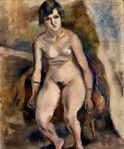 Nude Seated on a Chair by Jules Pascin