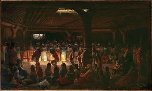 Dance in a Subterranean Roundhouse at Clear Lake, California by Jules Taverniers