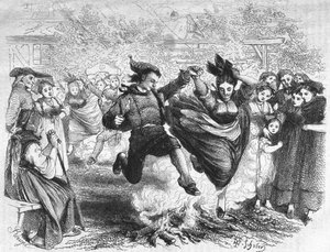 The fire of Saint John in Alsace in the middle of the 19th century. Engraving after the drawing of TH. Schuler by Jules Theophile (after) Schuler