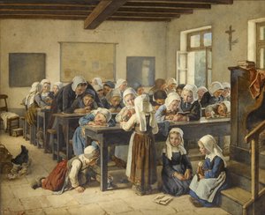A Breton Girls School by Jules Trayer