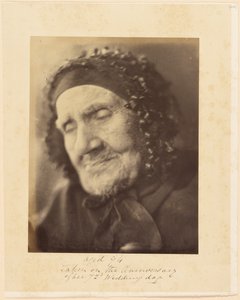 Aged 94, Taken on the Anniversary of her 72nd Wedding Day [Head and Shoulders Portrait of an Elderly Woman] by Julia Margaret Cameron