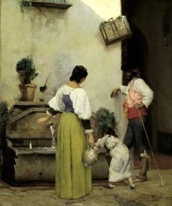 At the Water Trough by Julian Alden Weir