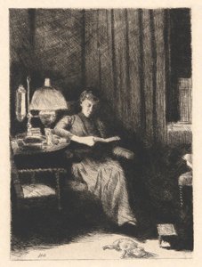 The Evening Lamp by Julian Alden Weir