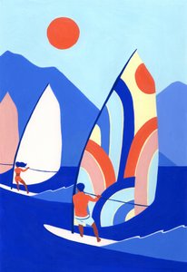 Vibrant Ocean Windsurfing by Julie Lesouef