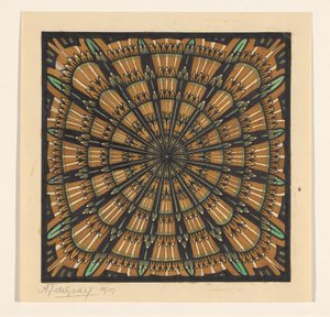 Design for a Square Rug by Julie de Graag (signed by artist)