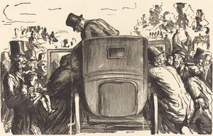 Exposition Universelle: The Foreigner Finds All the Desired Facilities... by Julien Antoine Peulot after Honoré Daumier