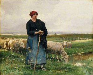 A Shepherdess with her Flock