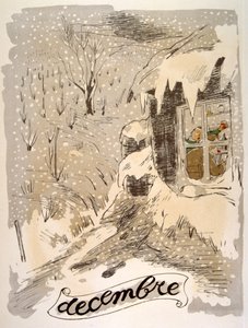 Humorous Wine Illustration 1946 by Julien Pavil