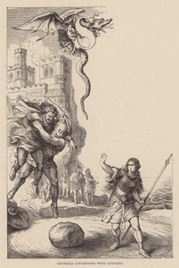 Brunhild contending with Gunther by Julius (after) Schnorr von Carolsfeld