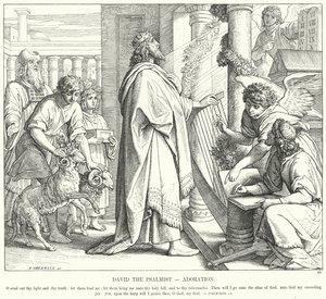 David the Psalmist, Adoration by Julius (after) Schnorr von Carolsfeld