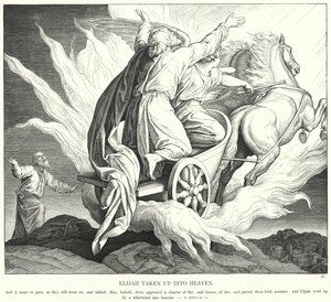 Elijah Taken up into Heaven (engraving) by Julius (after) Schnorr von Carolsfeld
