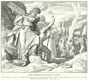 Moses Breaks the Tables of Stone by Julius (after) Schnorr von Carolsfeld