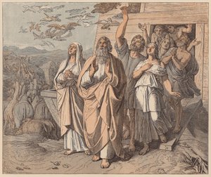 Noah and His Family Leaving the Ark, Genesis, VIII by Julius (after) Schnorr von Carolsfeld