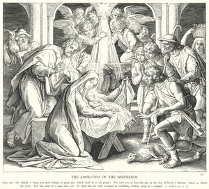 The Adoration of the Shepherds by Julius (after) Schnorr von Carolsfeld