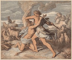 The Death of Abel, Genesis, IV, 8 by Julius (after) Schnorr von Carolsfeld