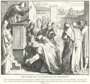 The Solemn Fast and Repentance of the People by Julius (after) Schnorr von Carolsfeld