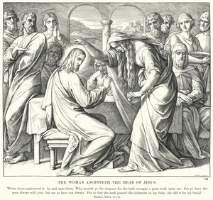 The Woman Anoints the Head of Jesus