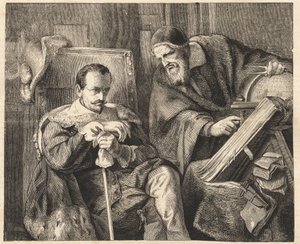 Albrecht von Wallenstein with the astrologer Giovanni Battista Seni by Julius Friedrich Anton (after) Schrader